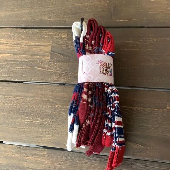 Muk Luks Women's Tall Boot Socks 4 Pairs New - Picture 3 of 3